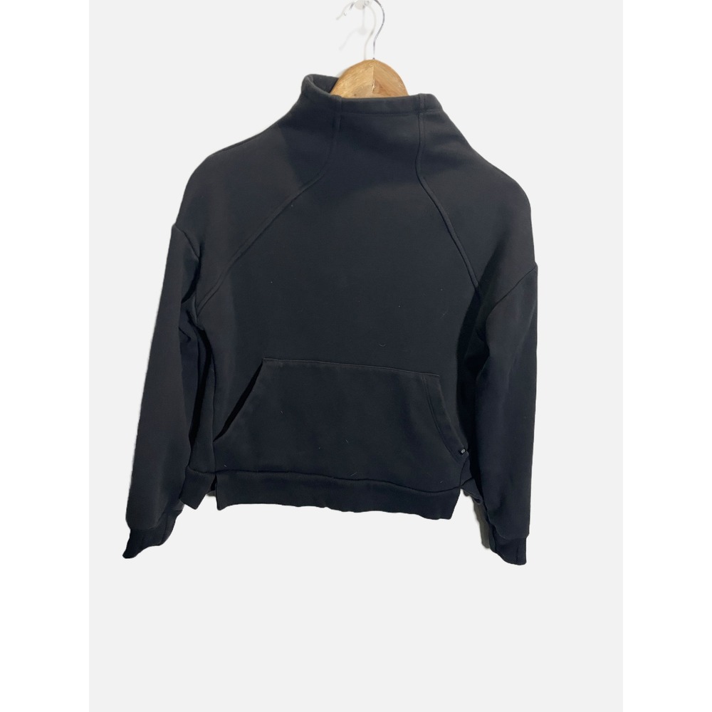 Athleta Girl Sweatshirt Kids Size L 12 Black Mock Neck Fleece Pullover Active